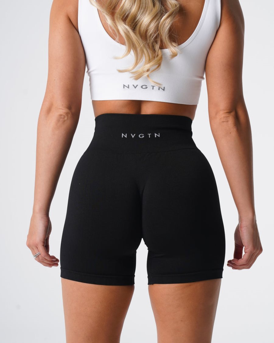 NVGTN Solid Seamless Kurze Hose Damen Schwarz Österreich | hDyEZs6m