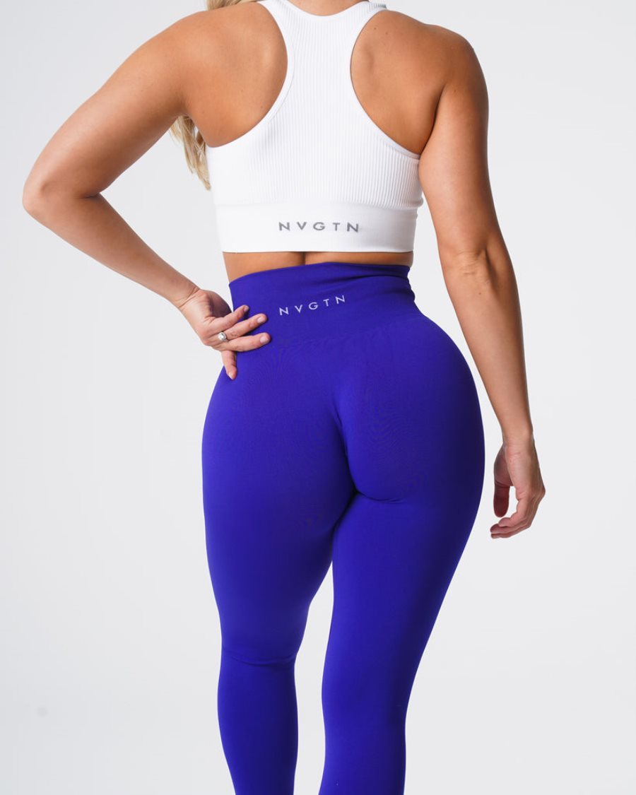 NVGTN Solid Seamless Leggings Damen Dunkelblau Österreich | BHDQmzSh