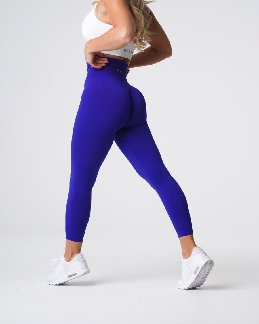 NVGTN Solid Seamless Leggings Damen Dunkelblau Österreich | BHDQmzSh