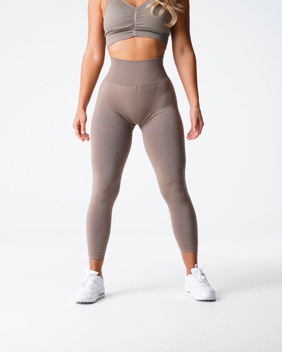 NVGTN Solid Seamless Leggings Damen Grau Braun Österreich | cQrS4lwr