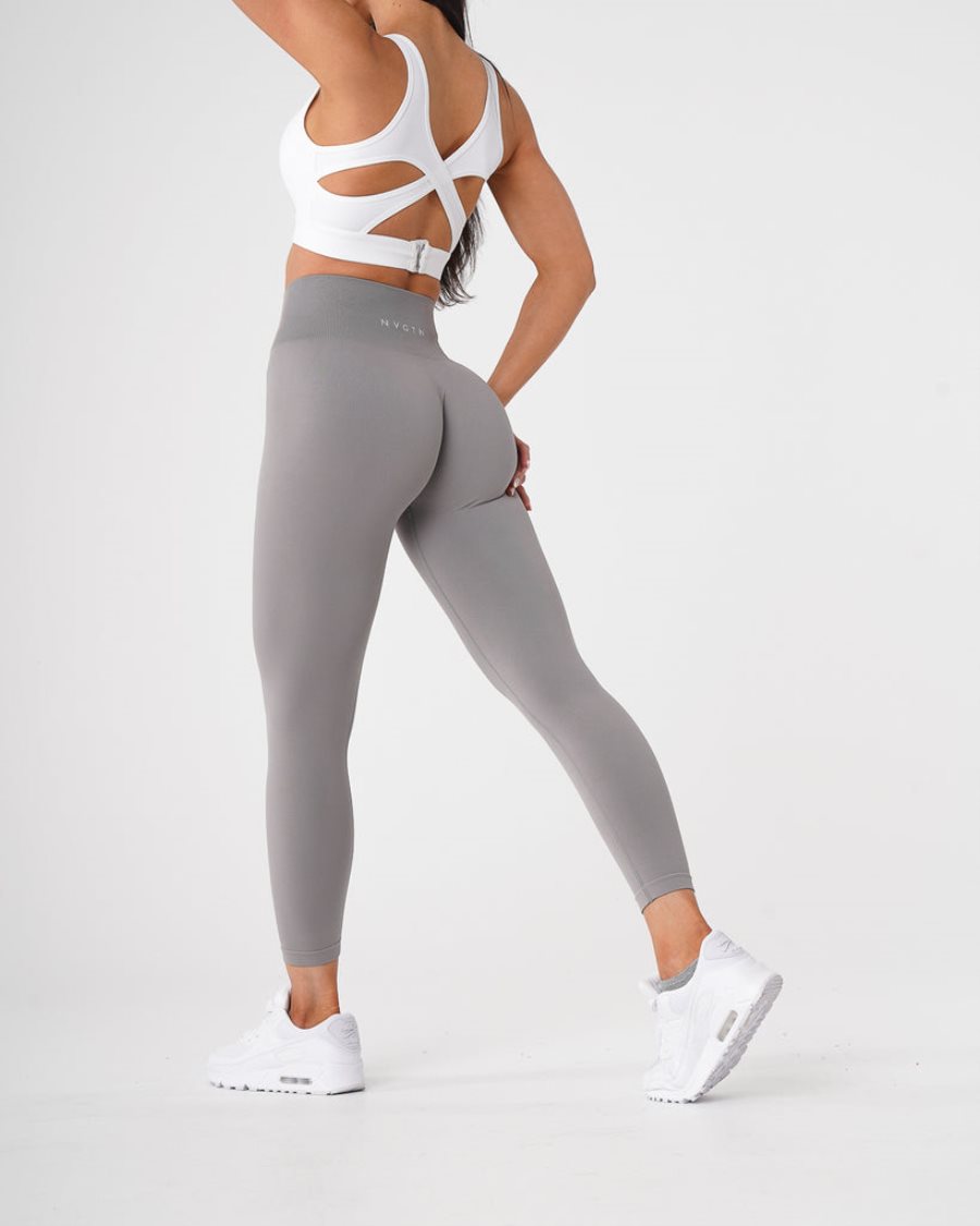 NVGTN Solid Seamless Leggings Damen Hellgrau Österreich | pNiOzXX1