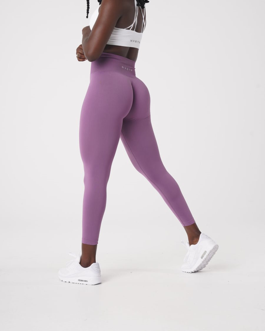 NVGTN Solid Seamless Leggings Damen Lila Österreich | uyDP6zNR