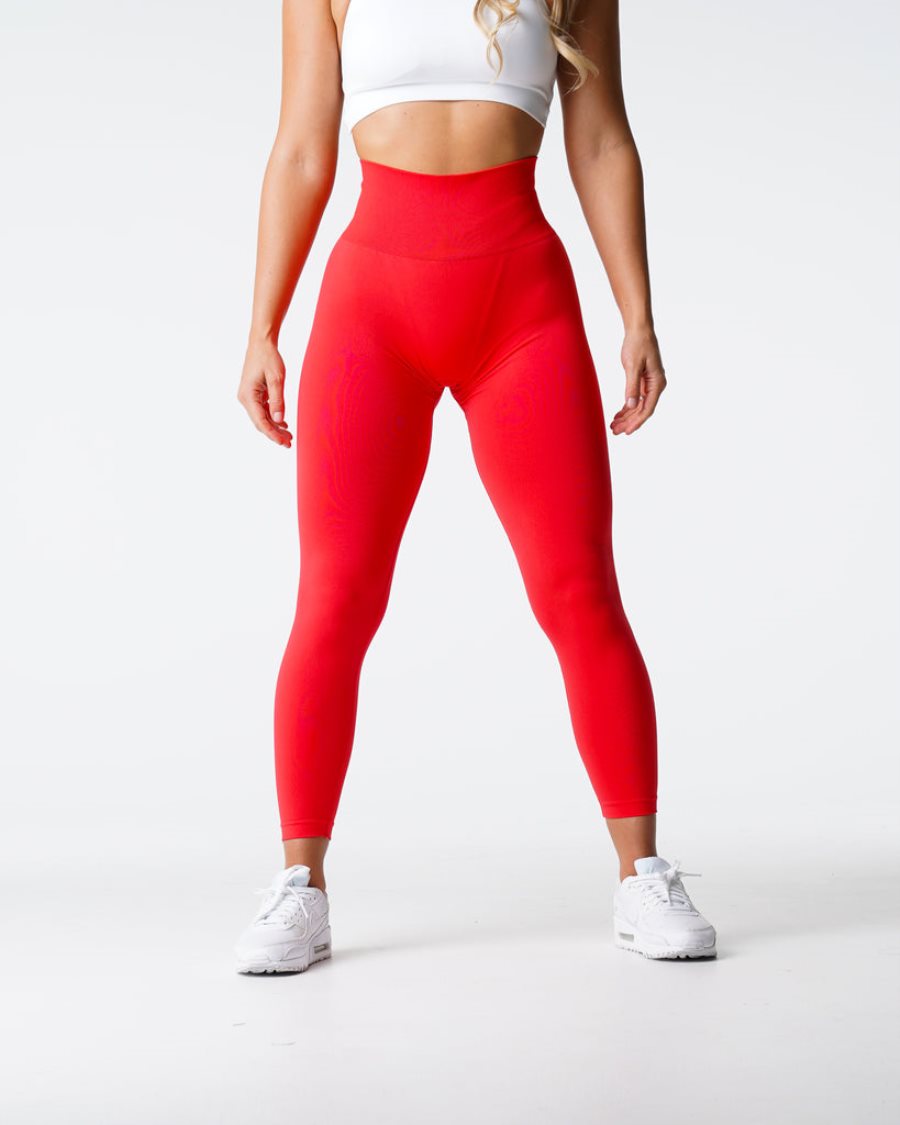 NVGTN Solid Seamless Leggings Damen Rot Österreich | 6DhPoLyH