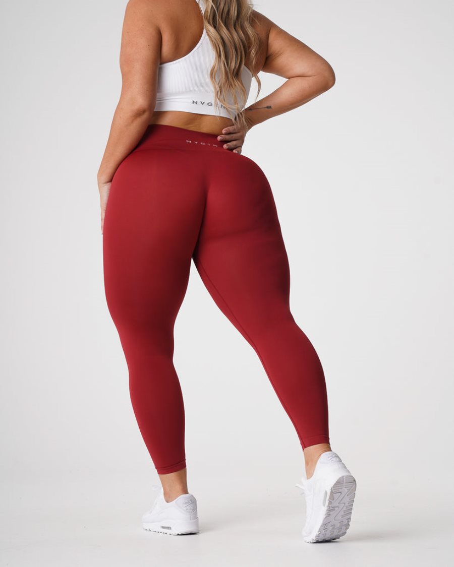 NVGTN Solid Seamless Leggings Damen Rot Österreich | G5or97Ir