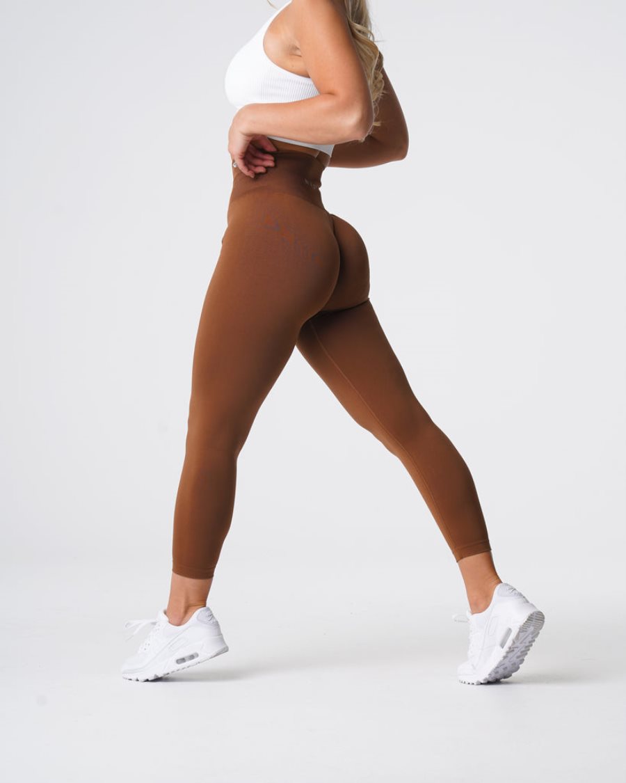 NVGTN Solid Seamless Leggings Damen Schokolade Österreich | QOPEGfaV