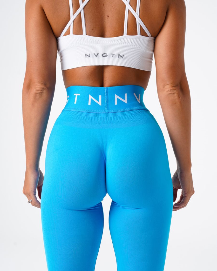 NVGTN Sport Seamless Leggings Damen Blau Österreich | vTumHaTO