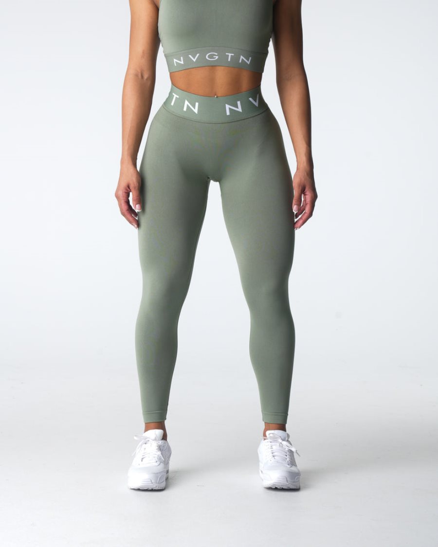 NVGTN Sport Seamless Leggings Damen Grün Österreich | MImxOgee