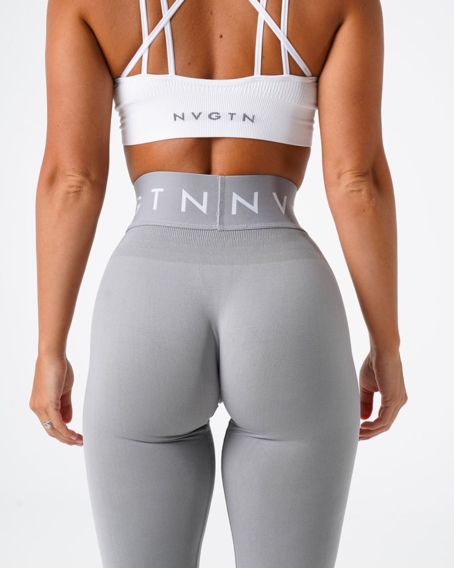 NVGTN Sport Seamless Leggings Damen Hellgrau Österreich | nTUPP1Uy