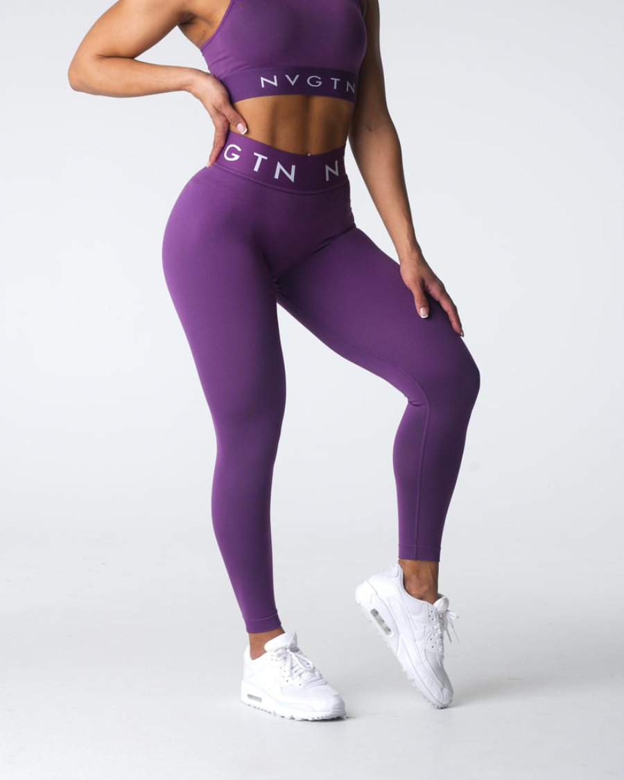 NVGTN Sport Seamless Leggings Damen Lila Österreich | 5sD2tpDu