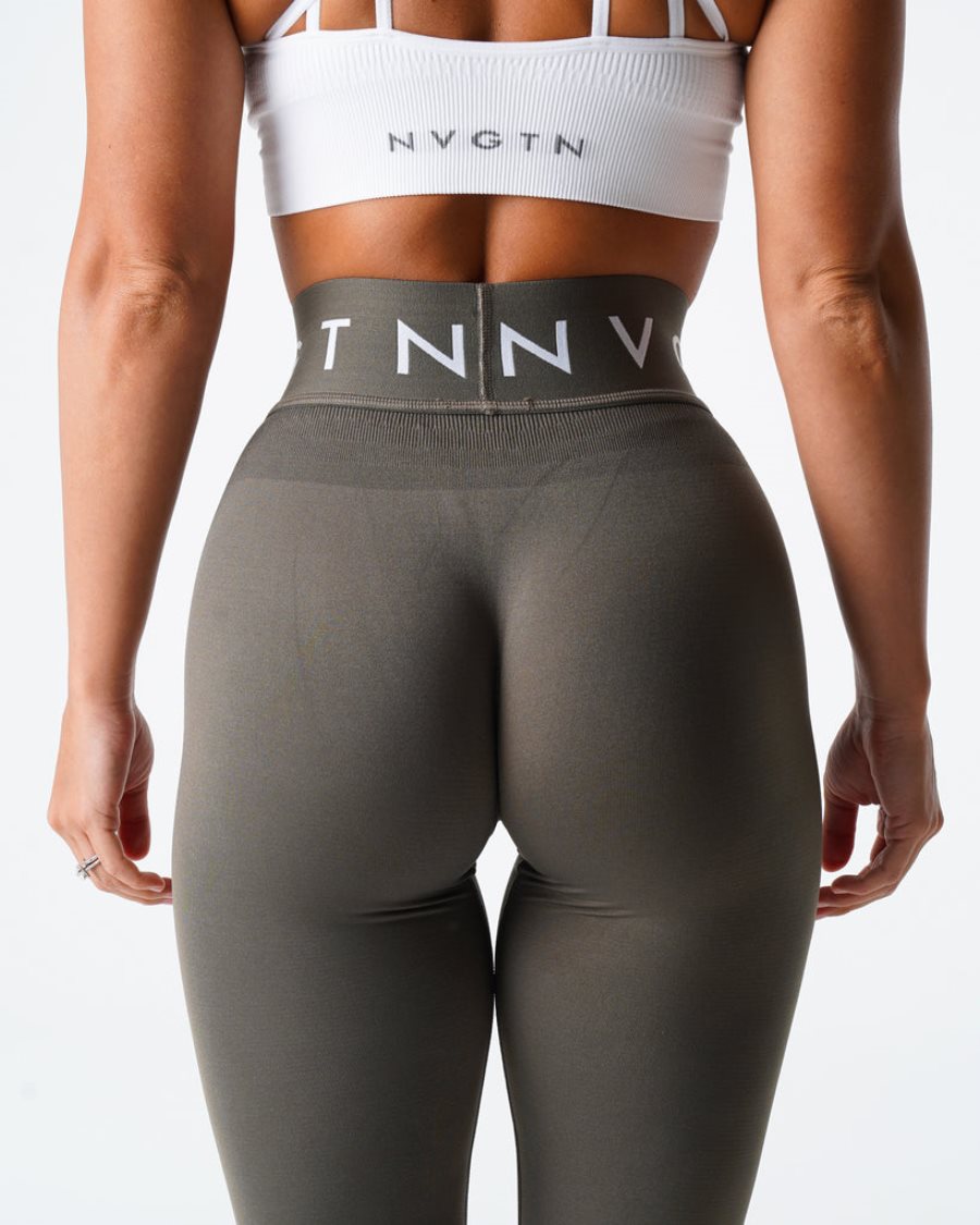 NVGTN Sport Seamless Leggings Damen Olivgrün Österreich | SGTcCHds