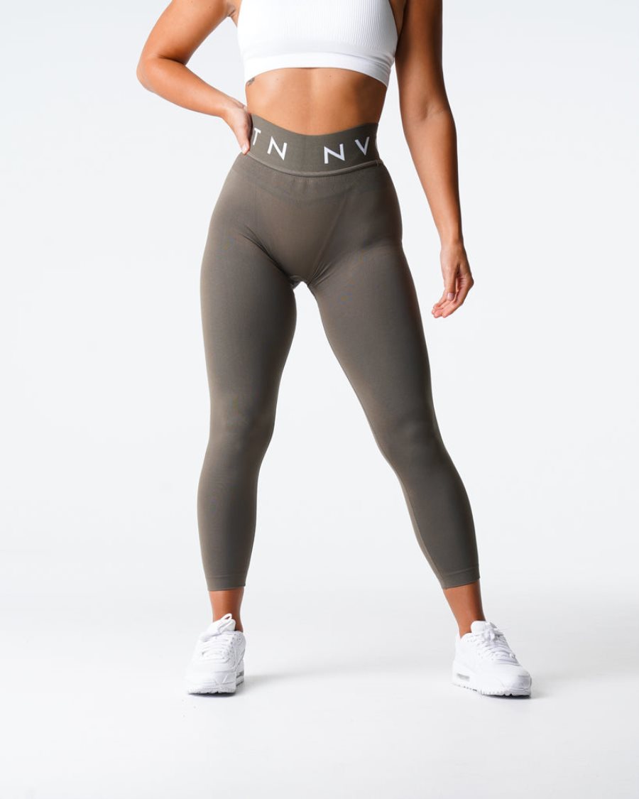 NVGTN Sport Seamless Leggings Damen Olivgrün Österreich | SGTcCHds