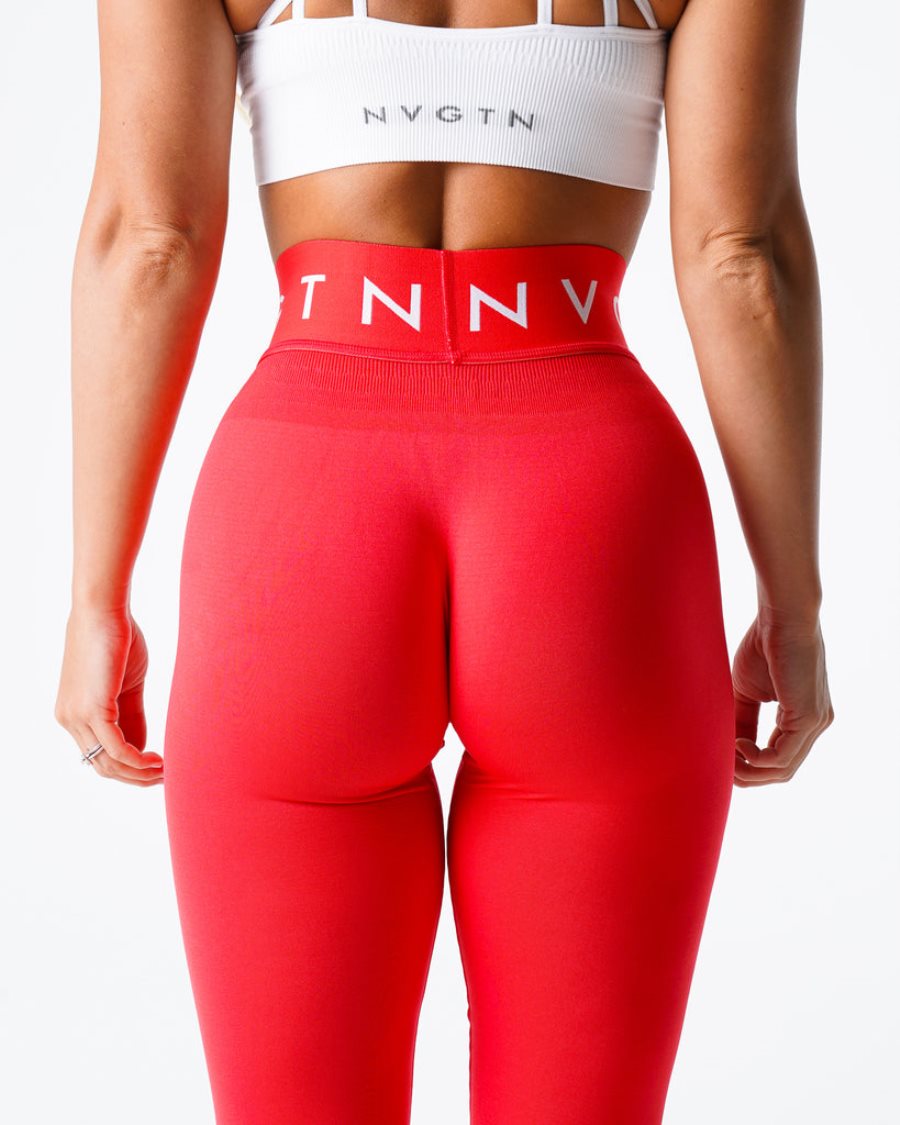 NVGTN Sport Seamless Leggings Damen Rot Österreich | QxGzXWEQ