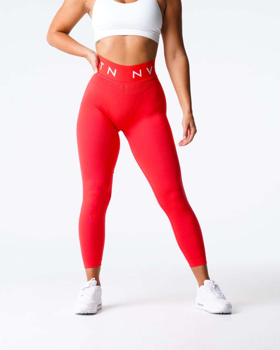 NVGTN Sport Seamless Leggings Damen Rot Österreich | QxGzXWEQ