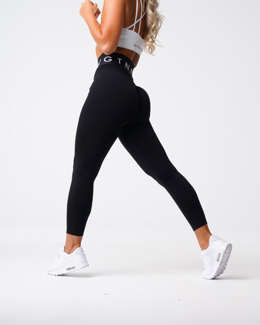 NVGTN Sport Seamless Leggings Damen Schwarz Österreich | 6iOlviTr