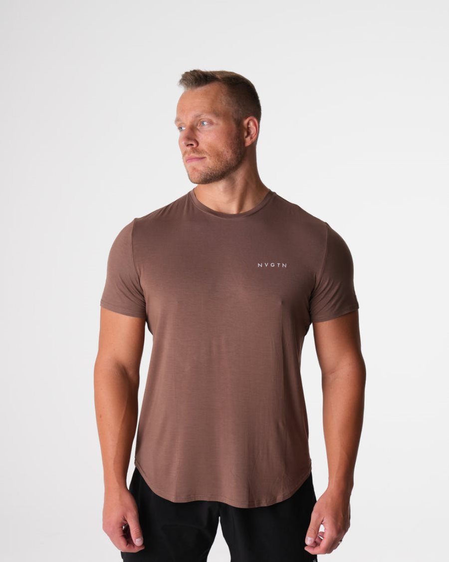 NVGTN Tech Fitted T-shirts Herren Braun Österreich | bwYEdVGC