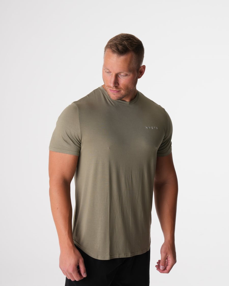 NVGTN Tech Fitted T-shirts Herren Grün Österreich | G8Jol3MI