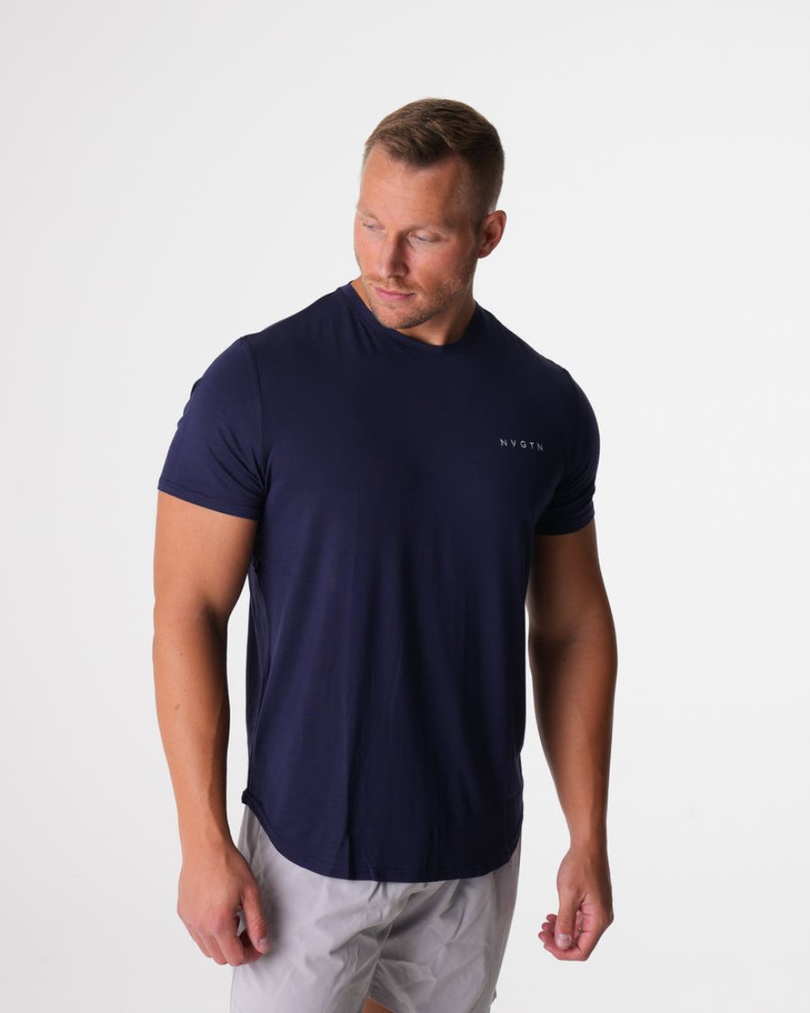 NVGTN Tech Fitted T-shirts Herren Navy Österreich | wwQG3uDr