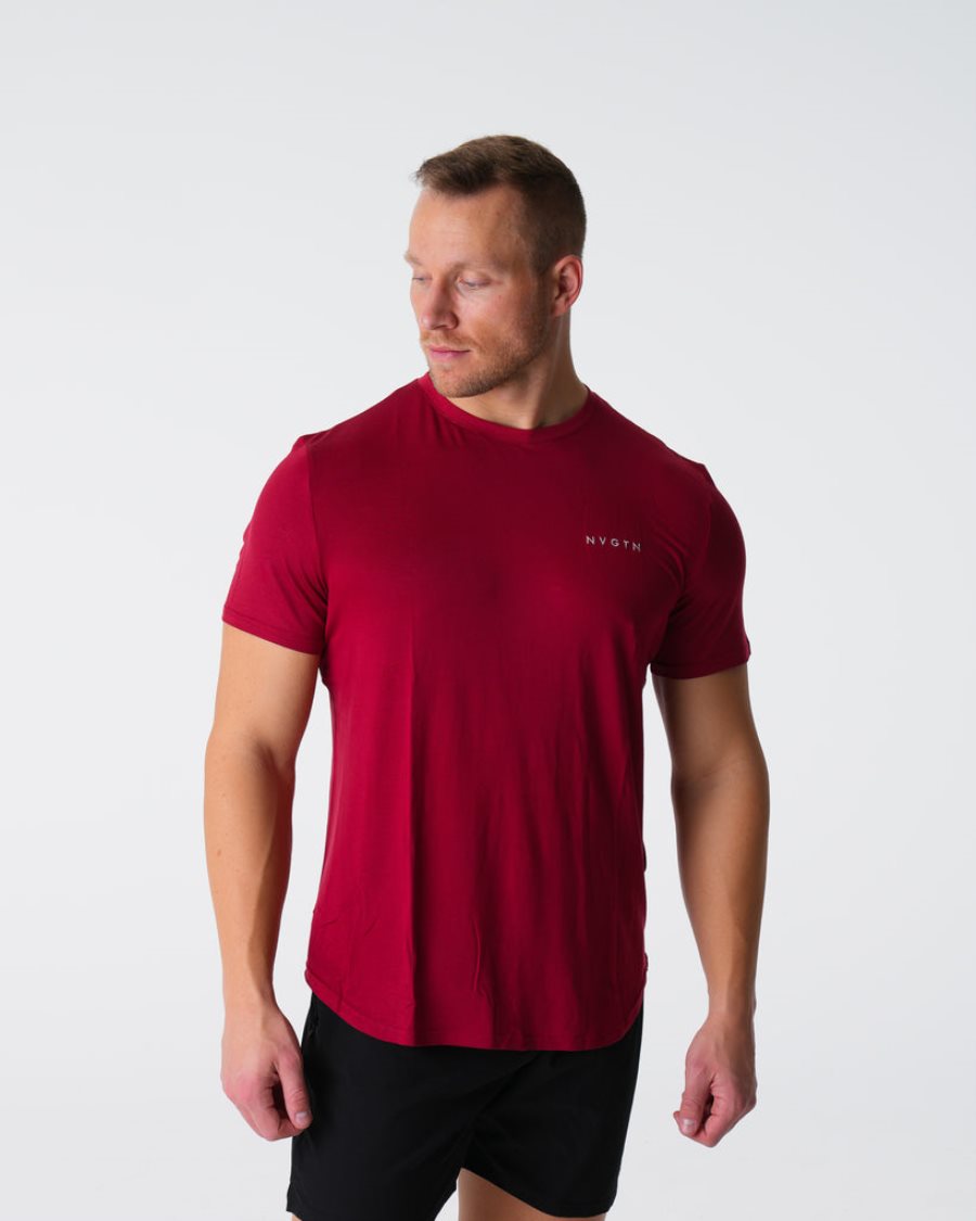 NVGTN Tech Fitted T-shirts Herren Rosa Österreich | QsBiSOTB