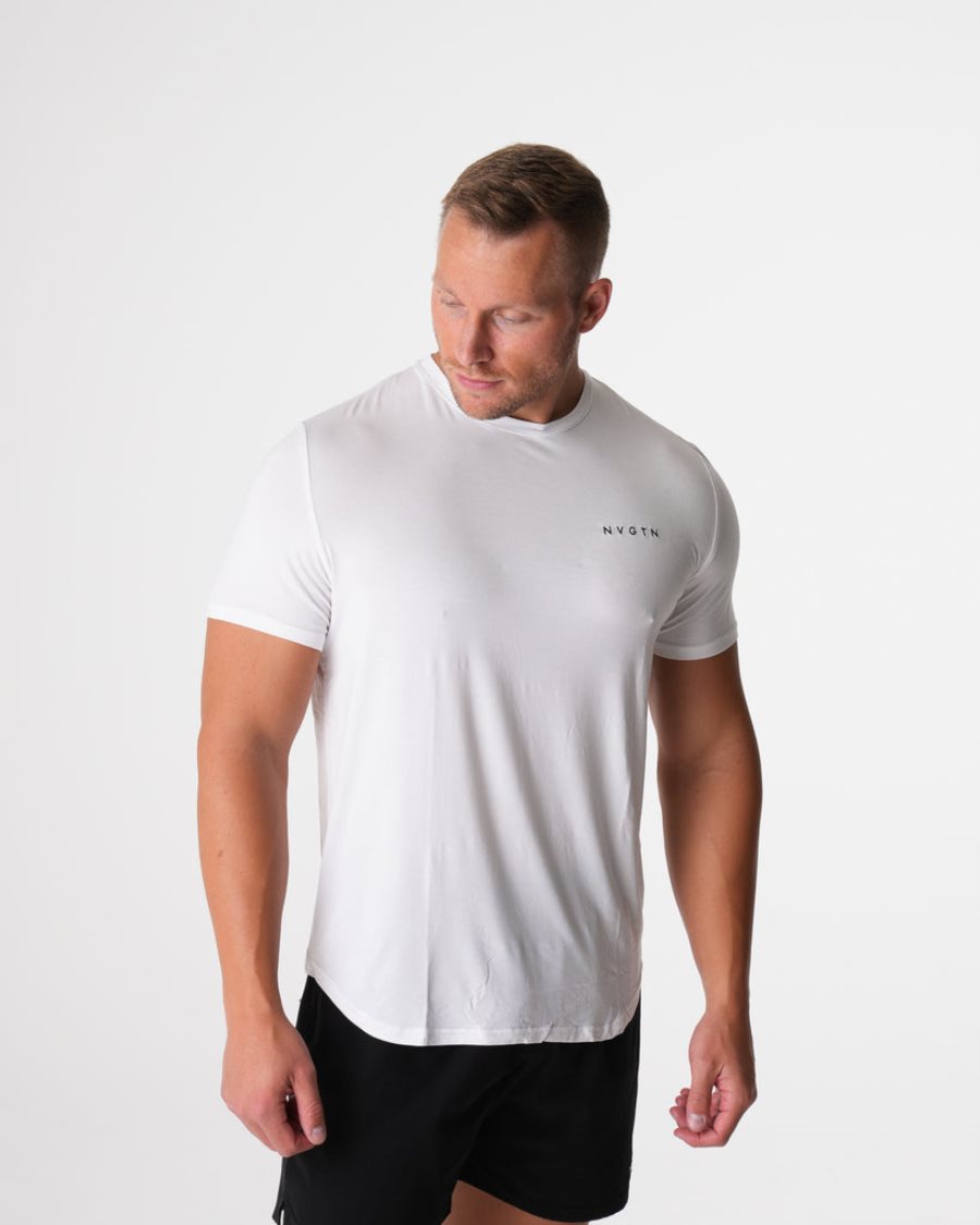 NVGTN Tech Fitted T-shirts Herren Weiß Österreich | c53QKCnJ