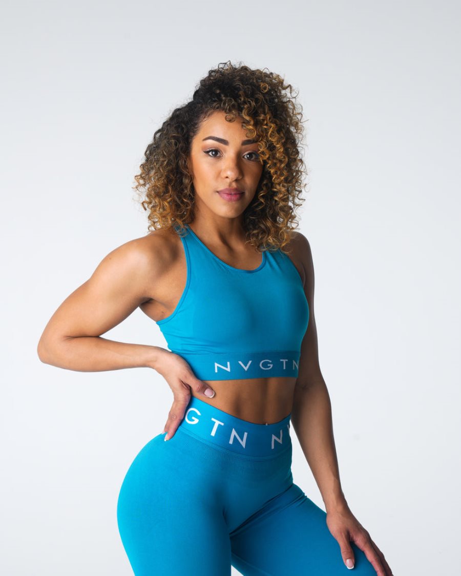 NVGTN Trilogy Sport Seamless Sport Bh Damen Blau Österreich | mRISoXzS