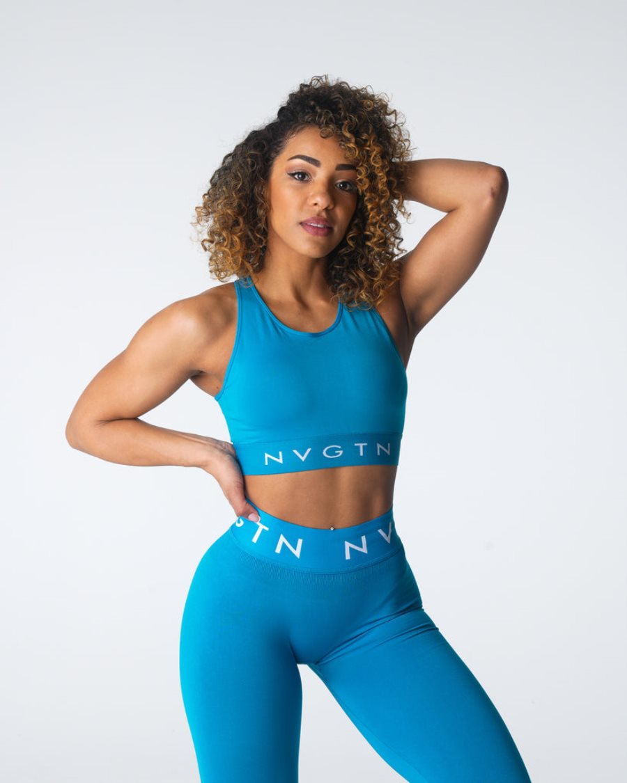 NVGTN Trilogy Sport Seamless Sport Bh Damen Blau Österreich | mRISoXzS