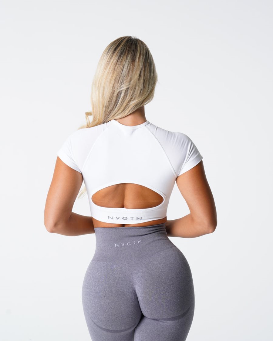 NVGTN Vortex Seamless Top Sport Bh Damen Weiß Österreich | EaEsZVjR