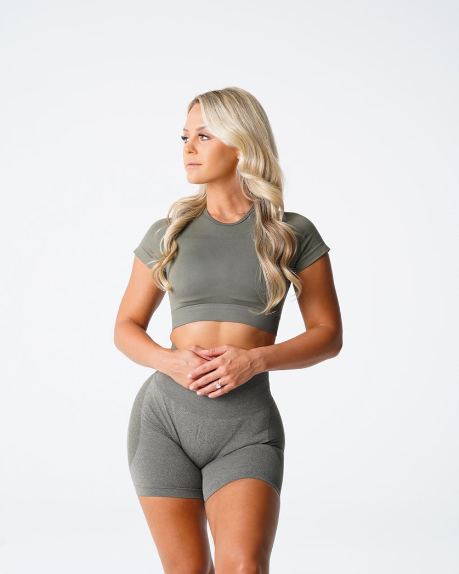 NVGTN Vortex Seamless Top Sport Bh Damen Khaki Grün Österreich | Qd6Yyg6y