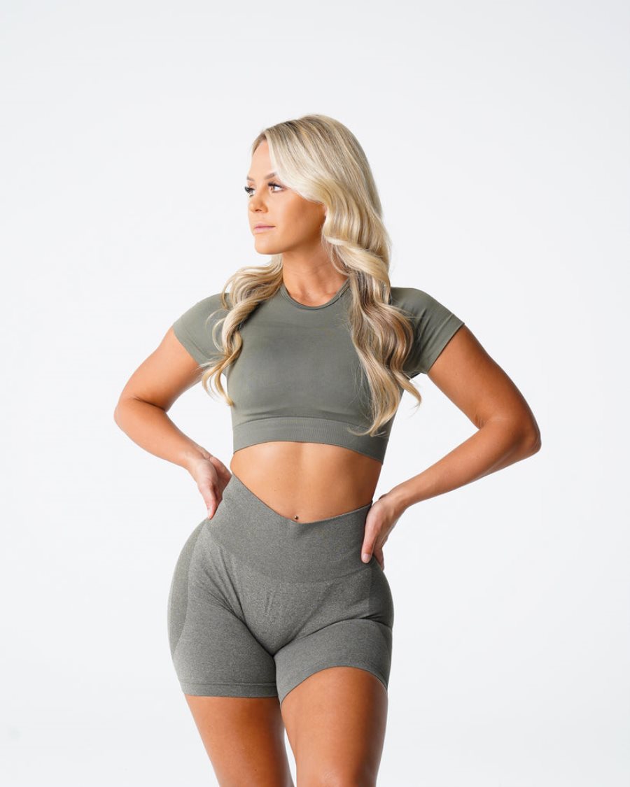 NVGTN Vortex Seamless Top Sport Bh Damen Khaki Grün Österreich | Qd6Yyg6y