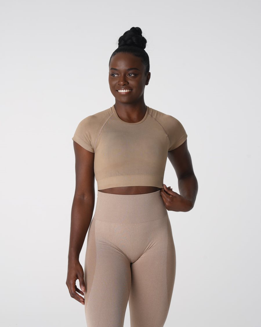 NVGTN Vortex Seamless Top Sport Bh Damen Beige Österreich | kNzF9SXY