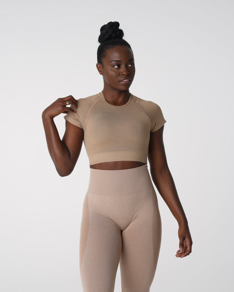 NVGTN Vortex Seamless Top Sport Bh Damen Beige Österreich | kNzF9SXY