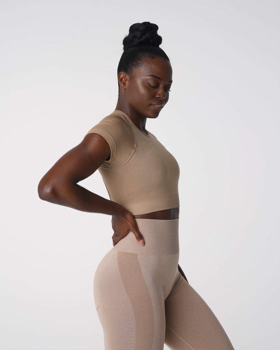 NVGTN Vortex Seamless Top Sport Bh Damen Beige Österreich | kNzF9SXY