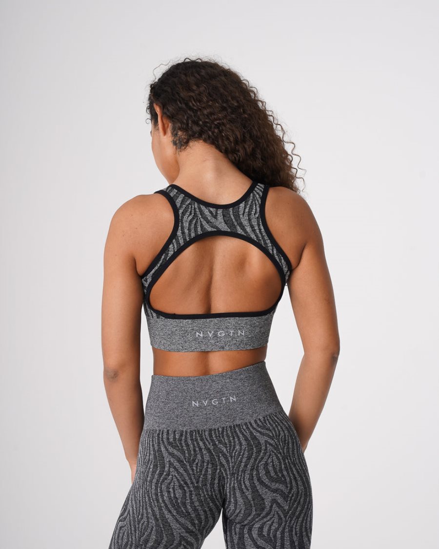 NVGTN Zebra Eclipse Seamless Sport Bh Damen Schwarz Österreich | Lor5Xq9o