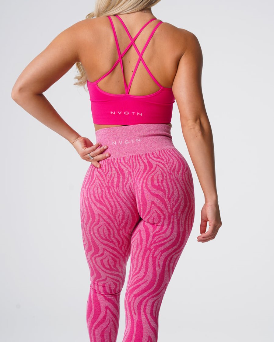 NVGTN Zebra Seamless Leggings Damen Fuchsie Österreich | wJZzwNii