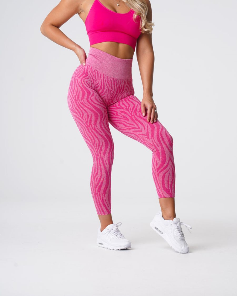 NVGTN Zebra Seamless Leggings Damen Fuchsie Österreich | wJZzwNii