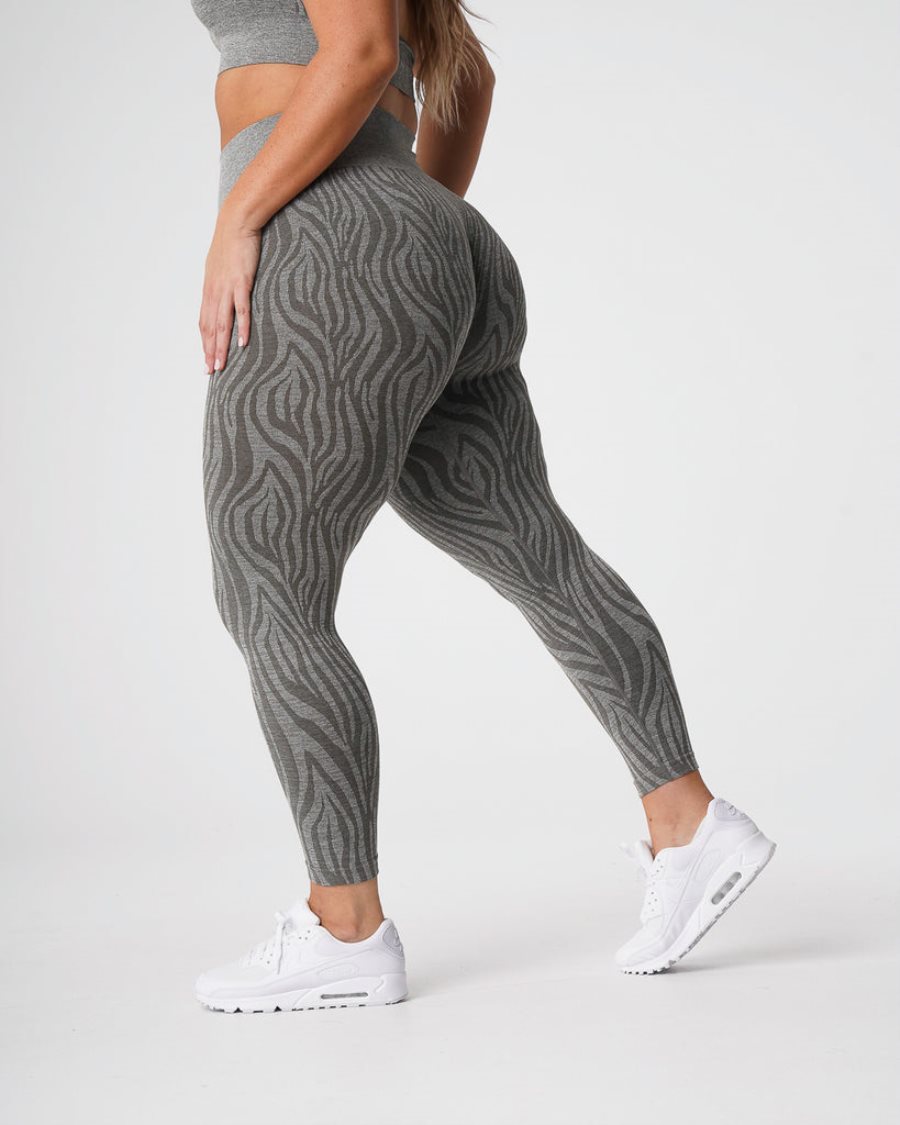 NVGTN Zebra Seamless Leggings Damen Khaki Grün Österreich | vk0XXCsB