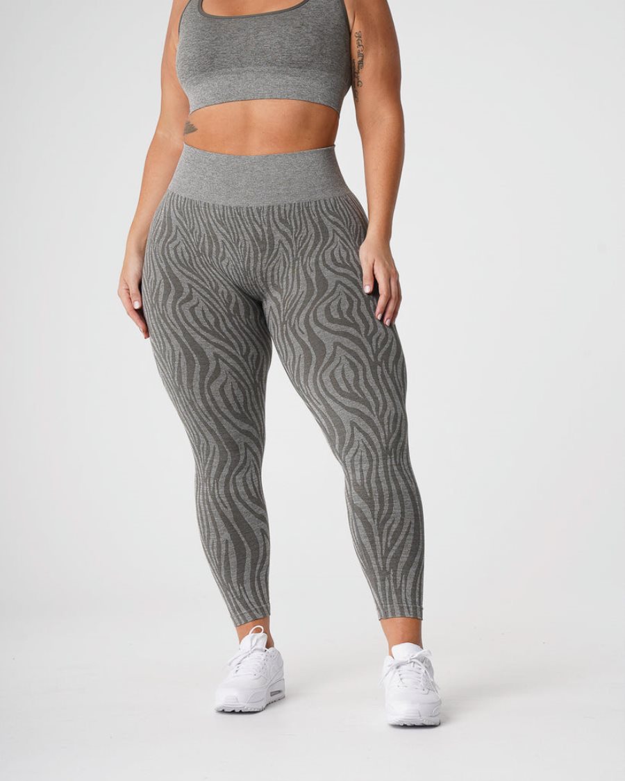 NVGTN Zebra Seamless Leggings Damen Khaki Grün Österreich | vk0XXCsB