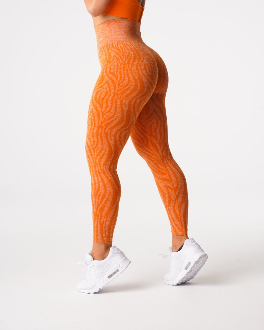 NVGTN Zebra Seamless Leggings Damen Orange Österreich | UY9KMIvy