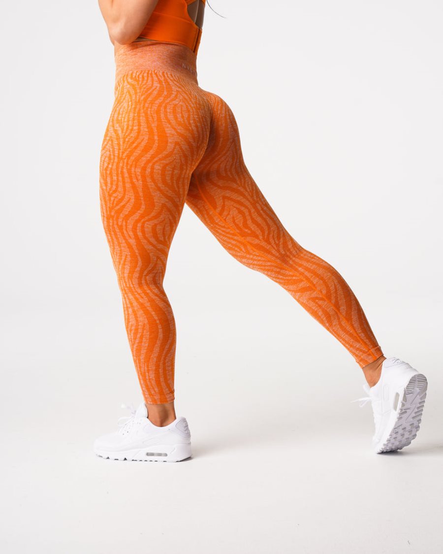 NVGTN Zebra Seamless Leggings Damen Orange Österreich | UY9KMIvy