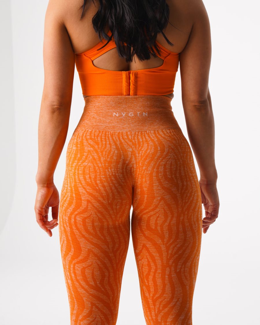 NVGTN Zebra Seamless Leggings Damen Orange Österreich | UY9KMIvy