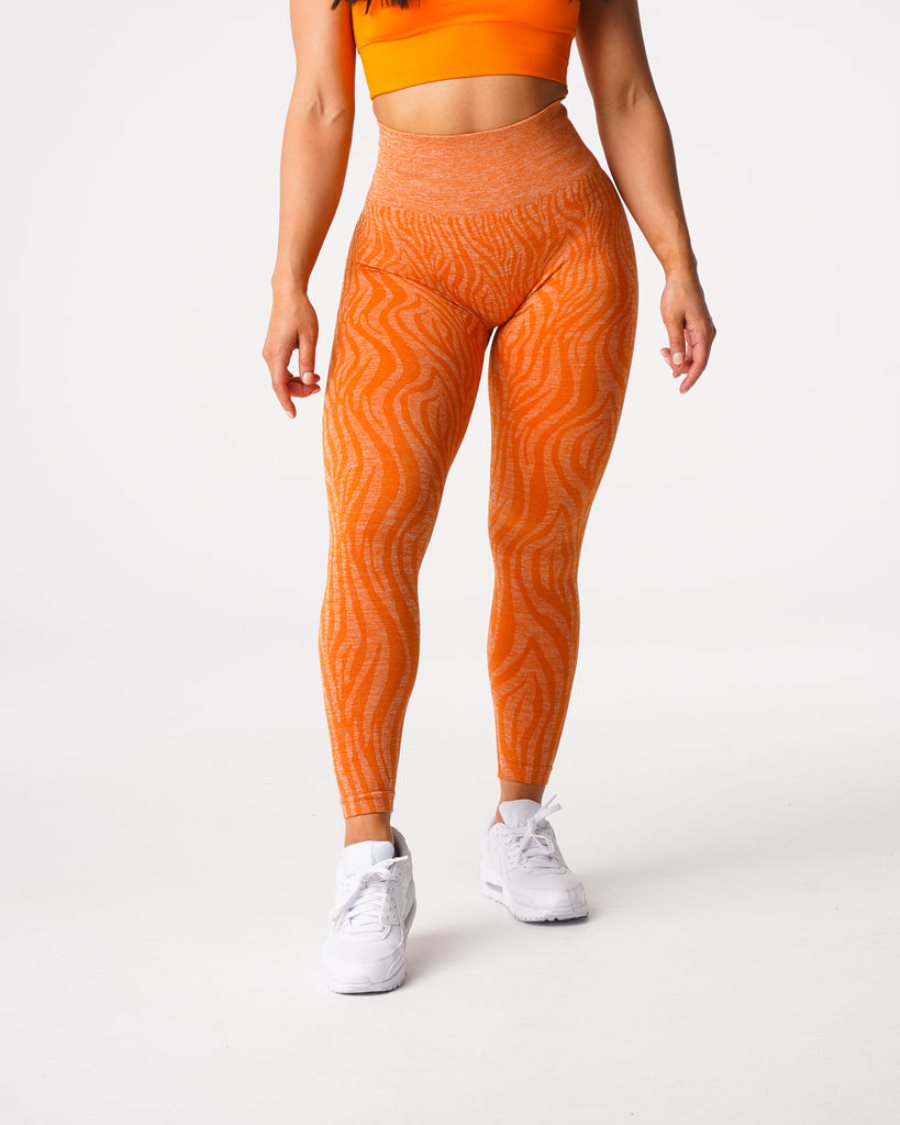 NVGTN Zebra Seamless Leggings Damen Orange Österreich | UY9KMIvy