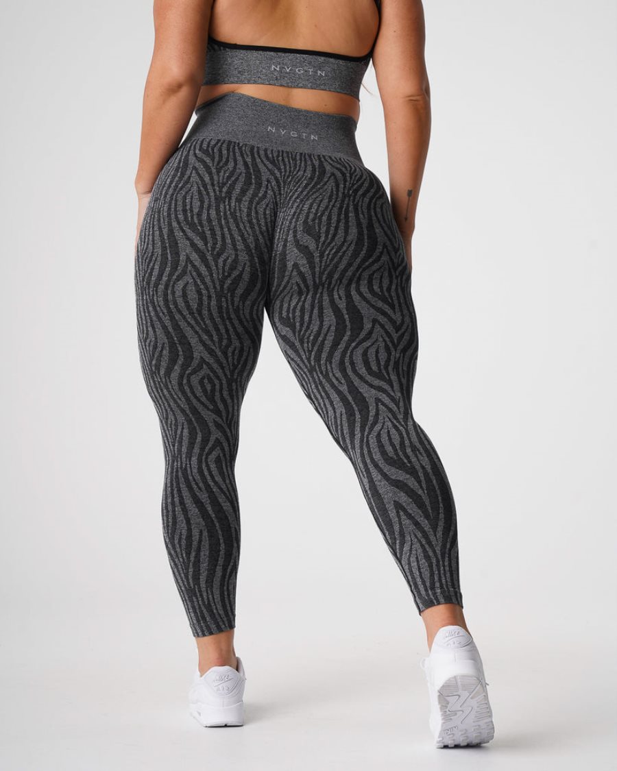 NVGTN Zebra Seamless Leggings Damen Schwarz Österreich | 4gRPYz8K