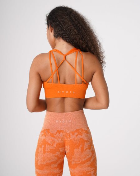 NVGTN Galaxy Gerippt Seamless Sport Bh Damen Orange Österreich | tydNKMLh