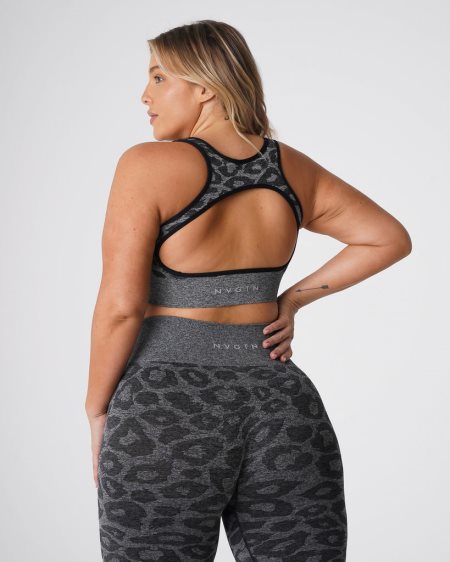 NVGTN Leopard Eclipse Seamless Sport Bh Damen Schwarz Österreich | PknsgUxL