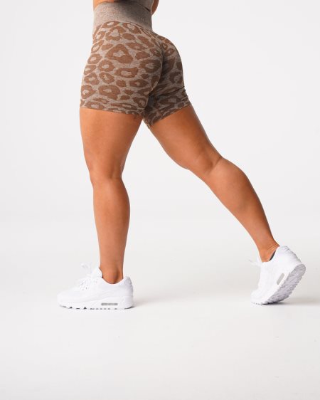 NVGTN Leopard Seamless Kurze Hose Damen Braun Österreich | wuyC33t9