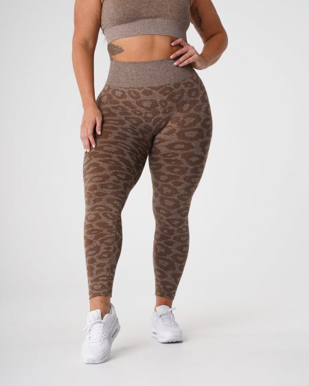 NVGTN Leopard Seamless Leggings Damen Braun Österreich | 1aEMJvpU