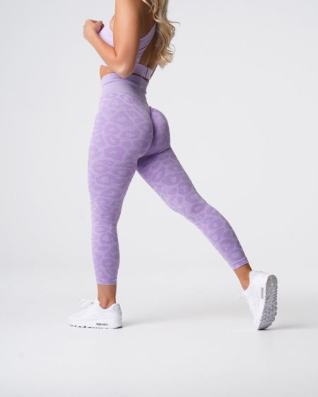 NVGTN Leopard Seamless Leggings Damen Lila Österreich | UQjztAgv