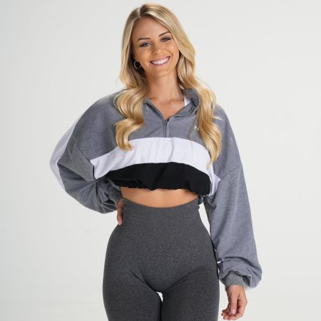 NVGTN Oversized Cropped Pullover Damen Grau Österreich | Kq767xd8