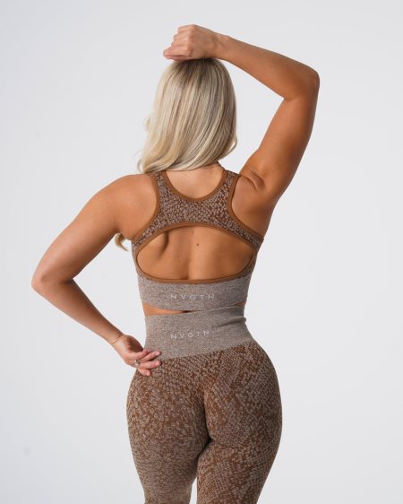 NVGTN Snakeskin Eclipse Seamless Sport Bh Damen Braun Österreich | 3n1Wq4uW