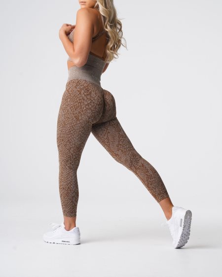 NVGTN Snakeskin Seamless Leggings Damen Braun Österreich | JtjcRcLI