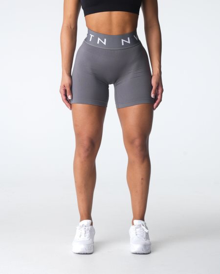 NVGTN Sport Seamless Kurze Hose Damen Tiefesgrau Österreich | QbsAQUI9